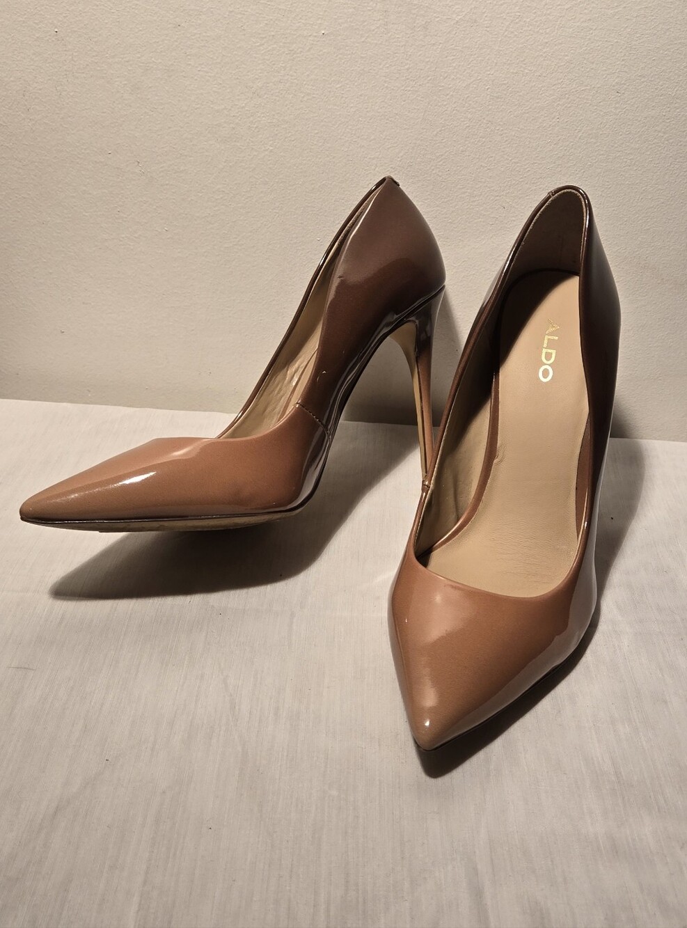 ALDO Brown Patent Pointed-Toe Stiletto Pumps